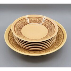 Pharohs Gold Taylor Smith Taylor TST Master Salad and 6 Salad Place Bowls Set